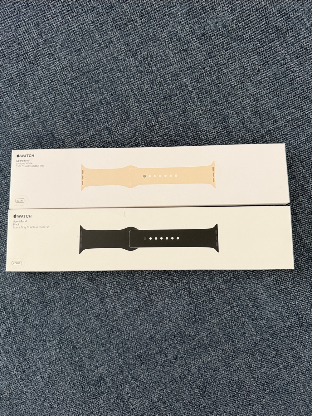 Apple Watch Sport Bands - Black & Antique White (Two-Pack)